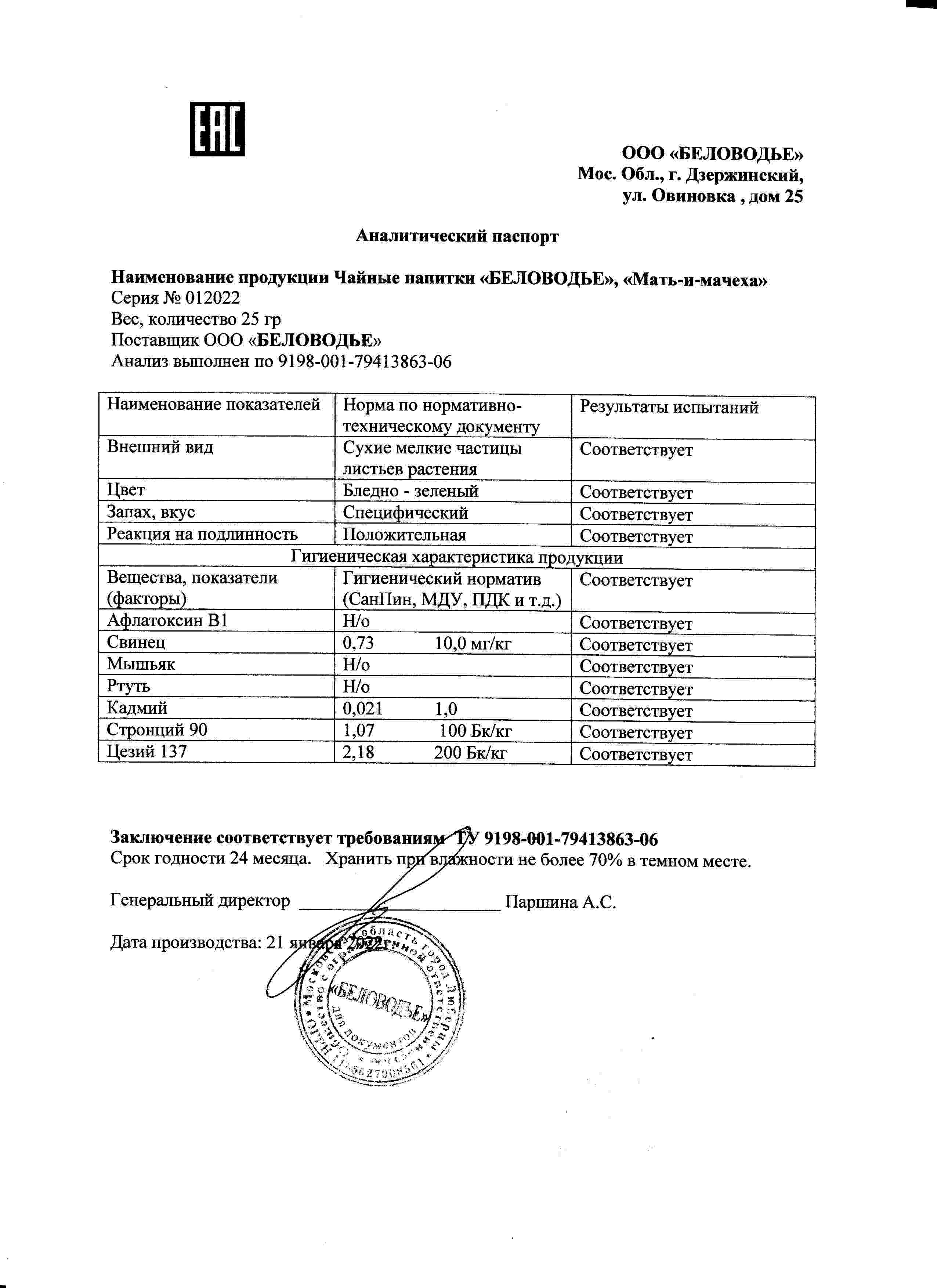 Паспорт №012022